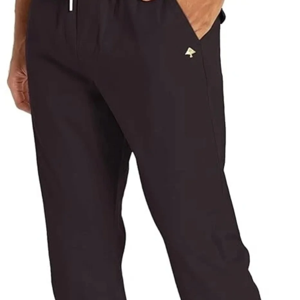 Men's Black Drawstring Jogger Pants - Picture 2 of 10